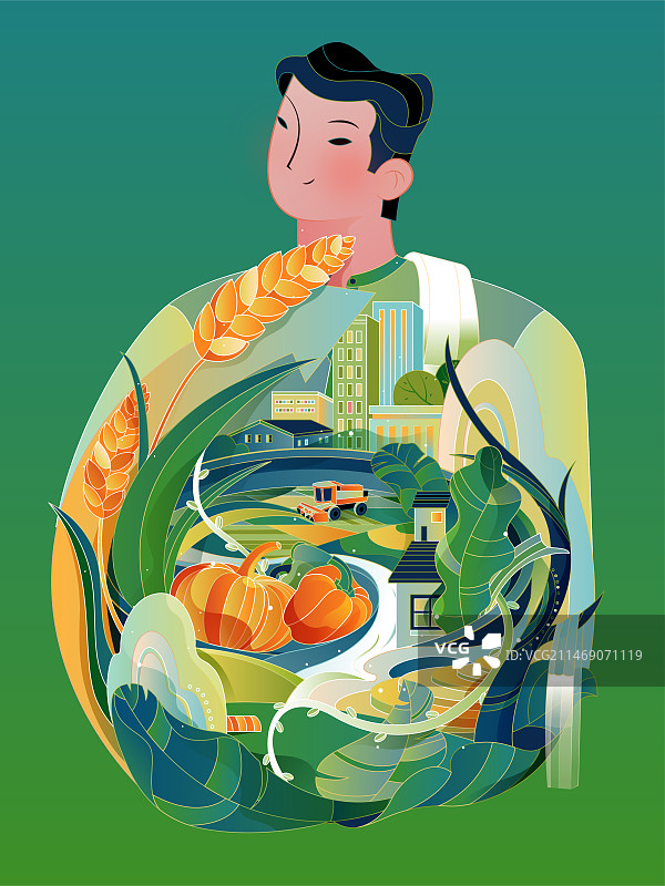 农业与粮食主题插画图片素材