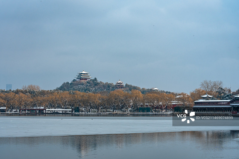 北京景山万春亭雪景图片素材
