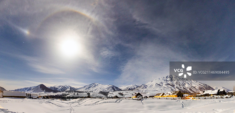 新疆禾木星空夜景图片素材