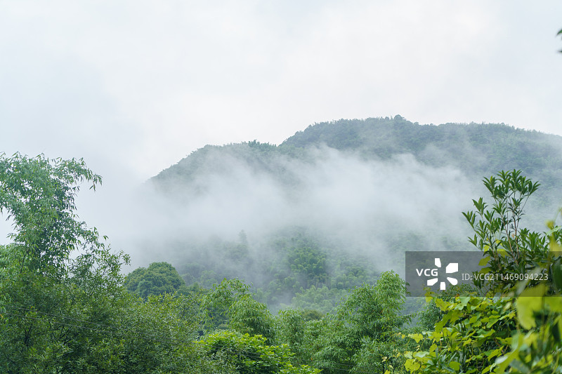 叙永县画稿溪夏日起雾的清晨图片素材