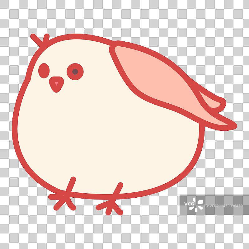 肥啾小鸟可爱扁平插画图片素材