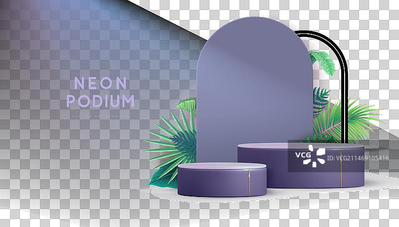 带3D领奖台的荧光展示背景图片素材
