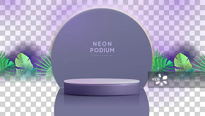 带3D领奖台的荧光展示背景图片素材