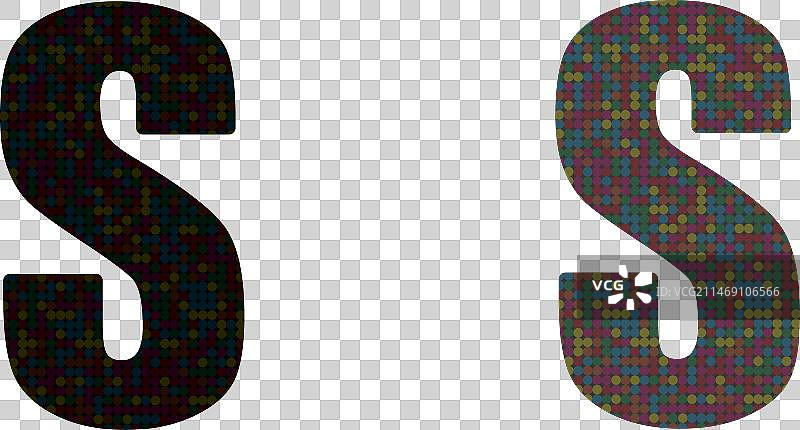 彩色圆点组成的闪光泡泡字母S图片素材