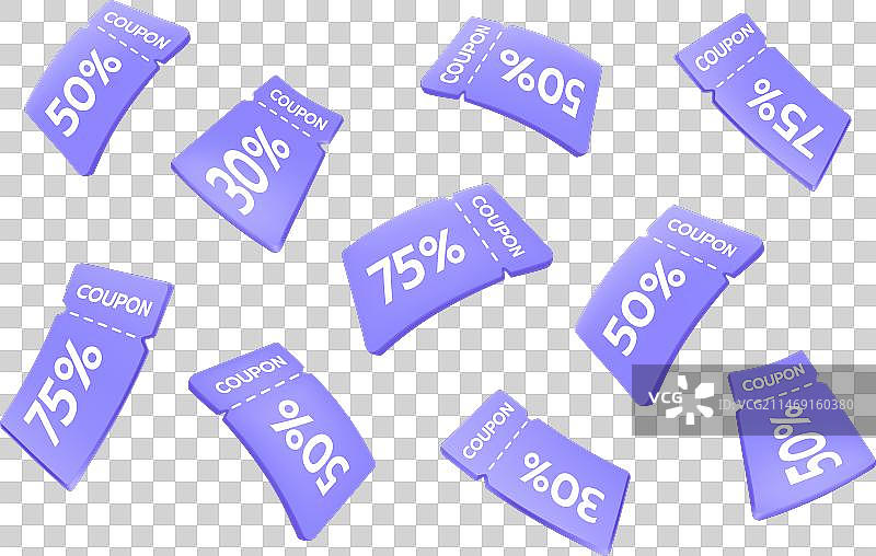 3D优惠券渲染图片素材