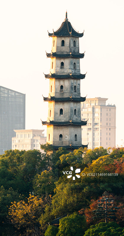 温州江心双塔图片素材