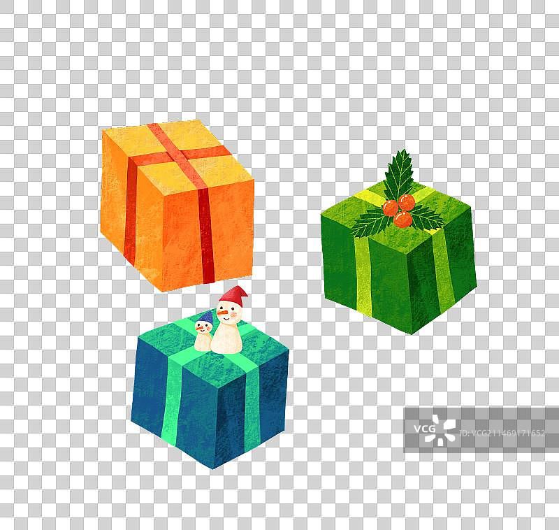 免抠元素 黄色 绿色 蓝色的礼盒图片素材