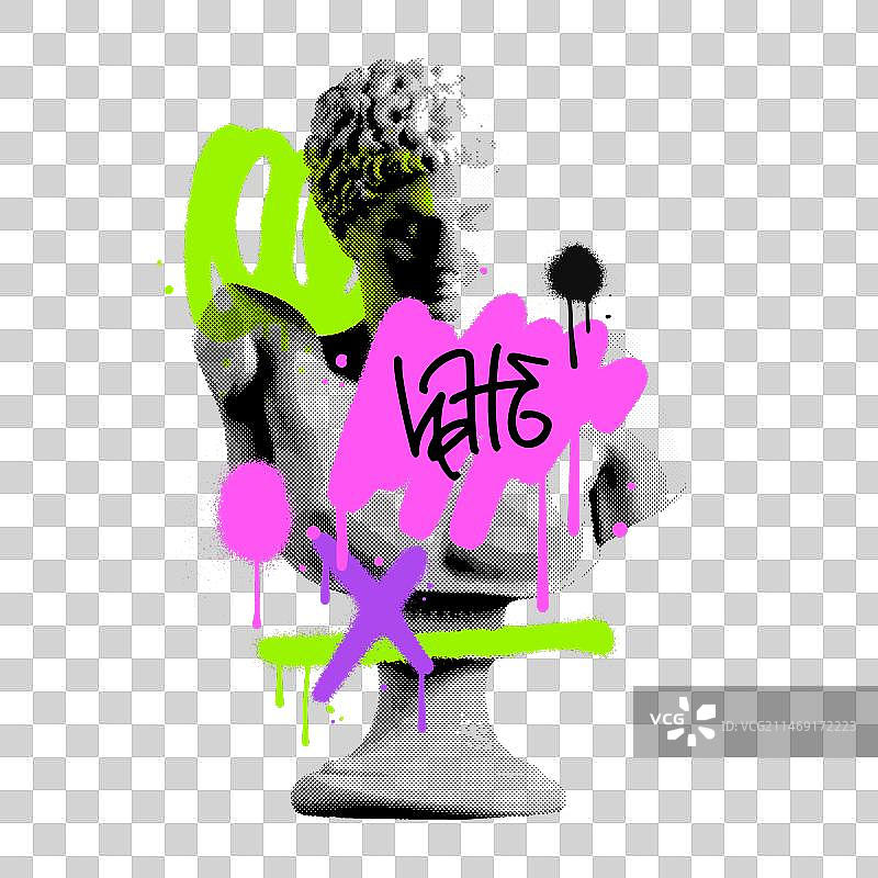 半色调复古艺术拼贴海报图片素材