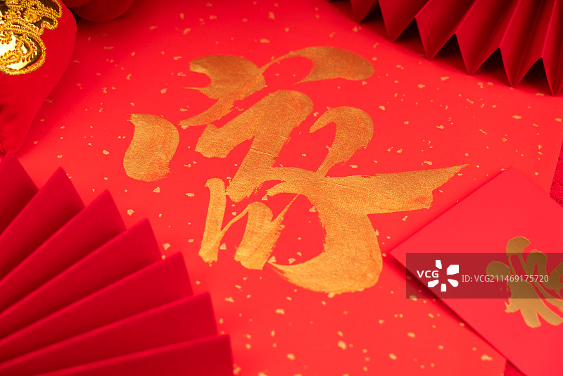 新年春联和装饰物图片素材