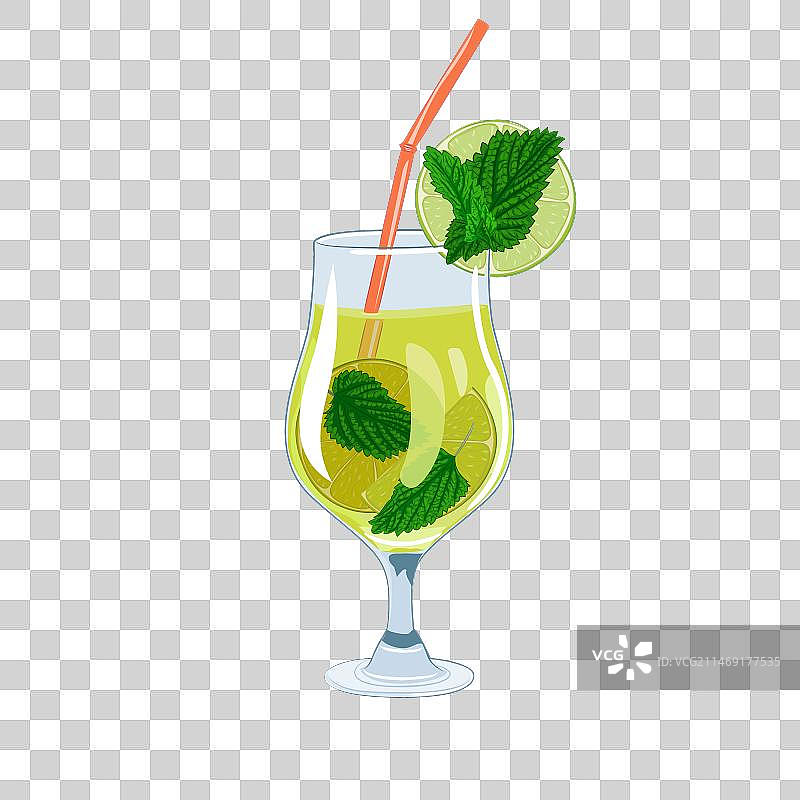 莫吉托鸡尾酒杯的颜色图片素材