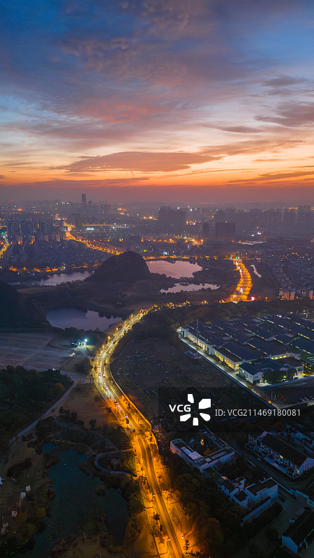 苏州天平山航拍图片素材