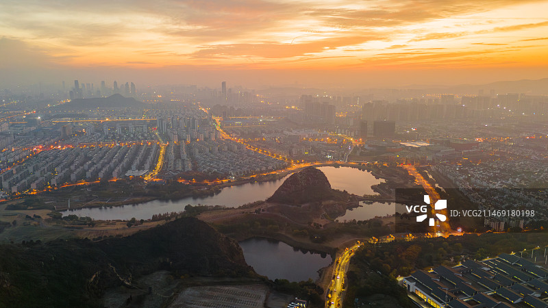 苏州天平山航拍图片素材