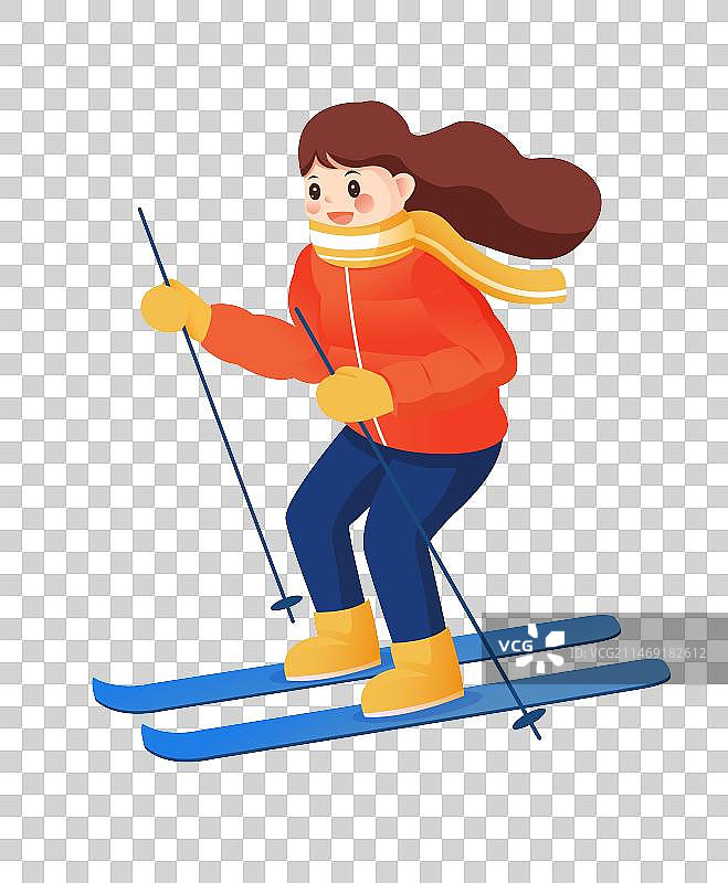 滑雪少女人物图片素材
