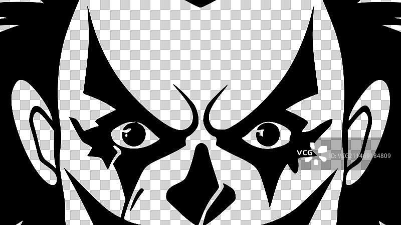 小丑 - 黑白隔离图标图片素材