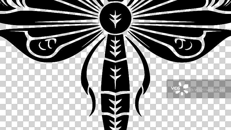 蜻蜓-简约扁平logo图片素材