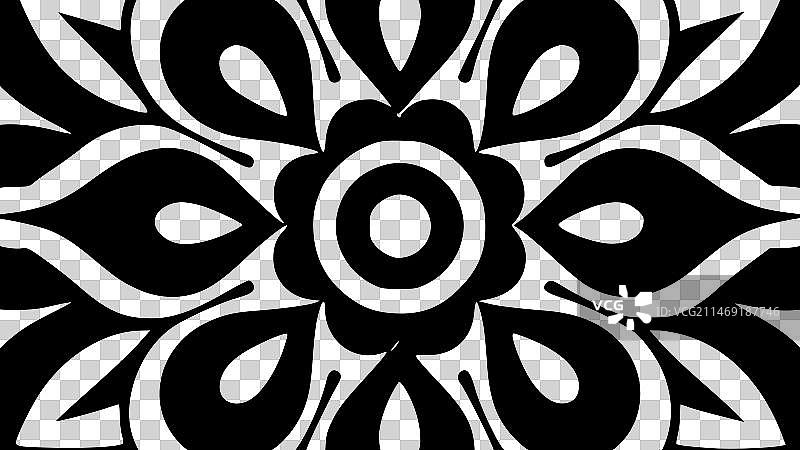曼陀罗-黑色和白色孤立的图标图片素材