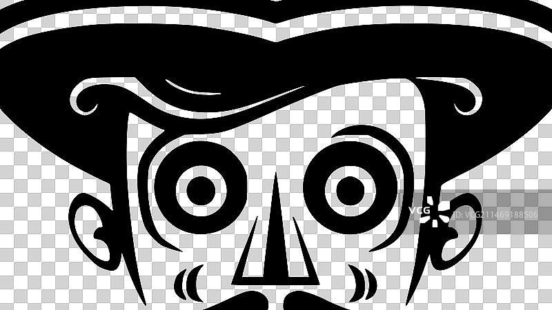 墨西哥黑白隔离图标图片素材