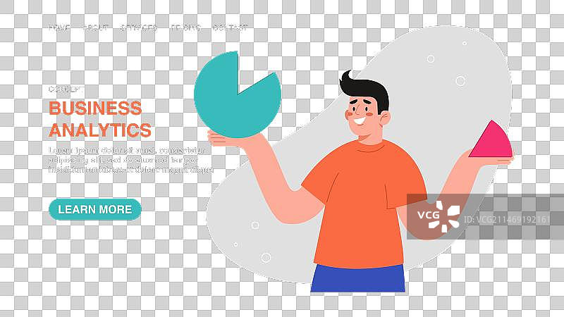 手持图表线段的男子网页banner图片素材