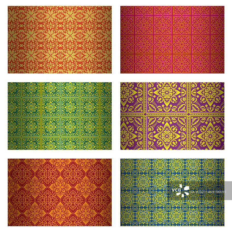 红绿配色彩色图案瓷砖拼贴图片素材