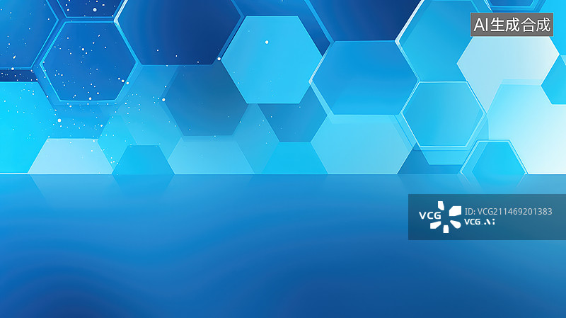 【AI数字艺术】六边形蜂窝科技背景图片素材