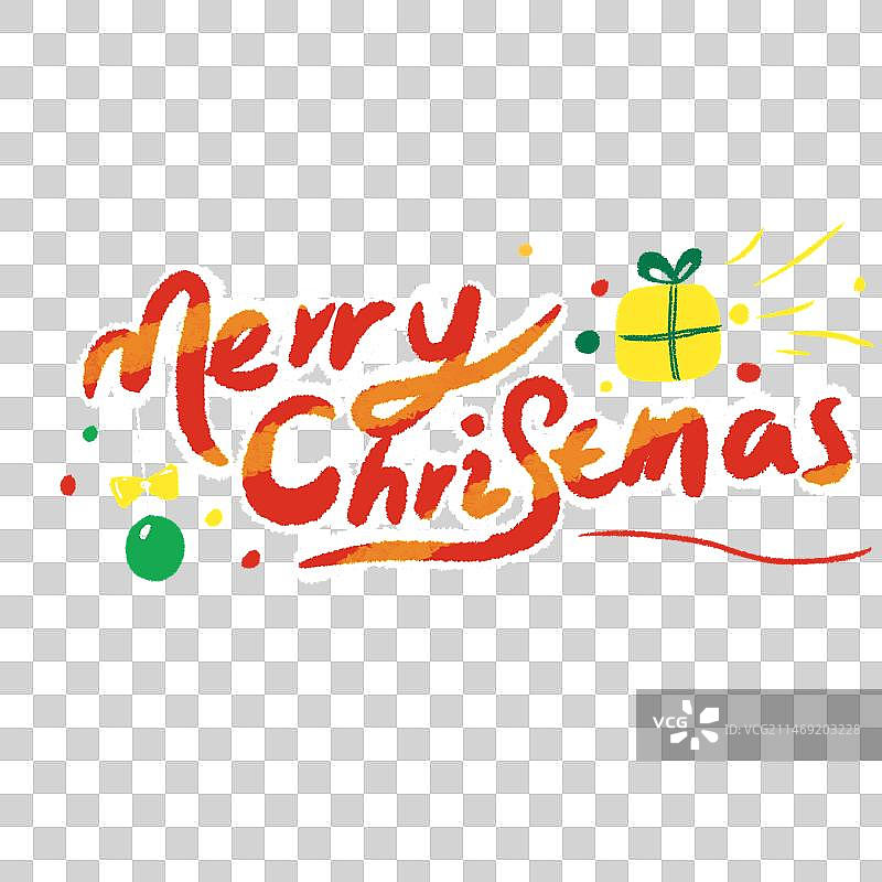 圣诞节主题英文创意字体 手绘文字插图图片素材