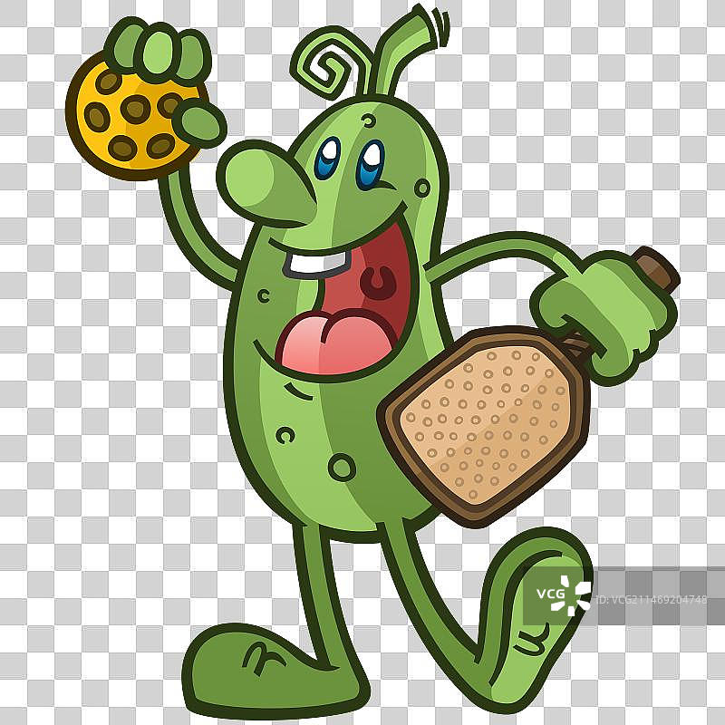 古怪的疯狂匹克球卡通吉祥物图片素材