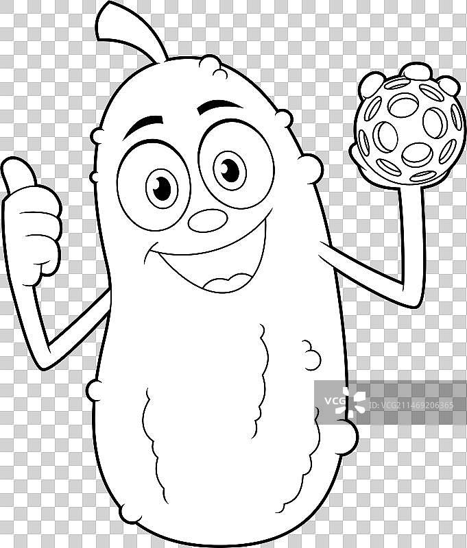 可爱泡菜卡通人物轮廓图图片素材