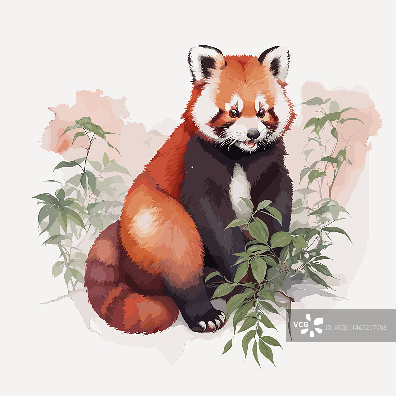 小熊猫与竹子图片素材