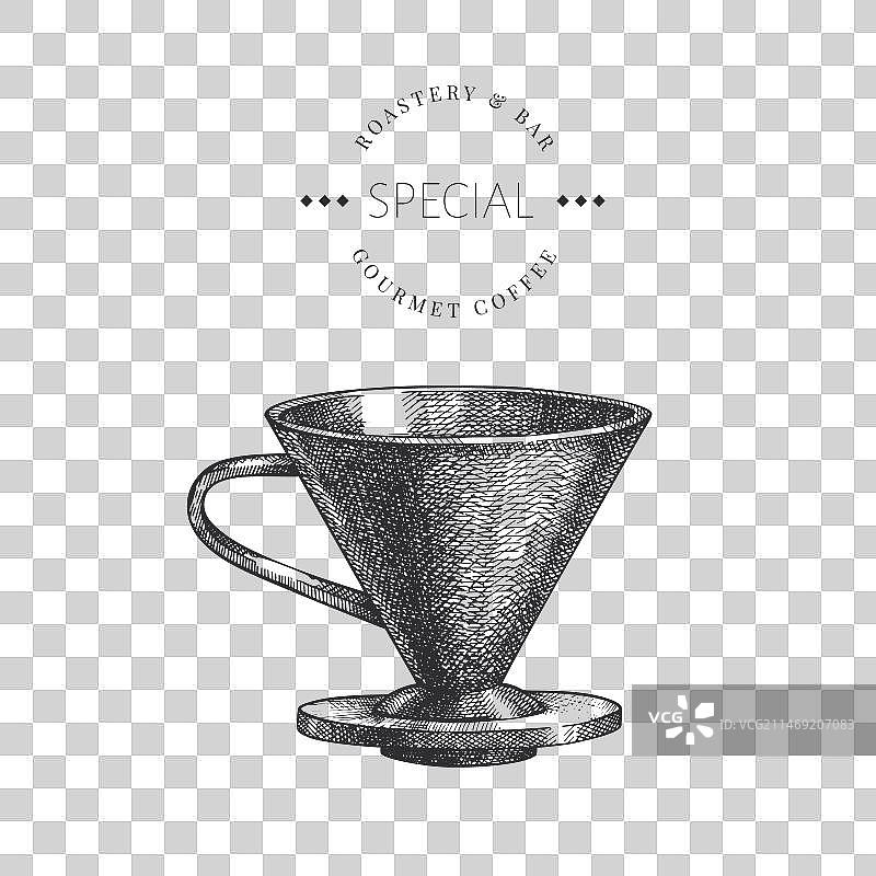 手绘的另类咖啡机图片素材