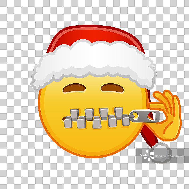 圣诞节拉链嘴黄色大脸图片素材