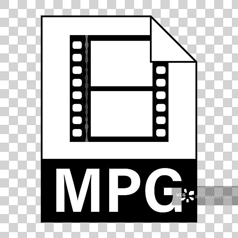 MPG文件图标2.5D扁平设计，网页用图片素材