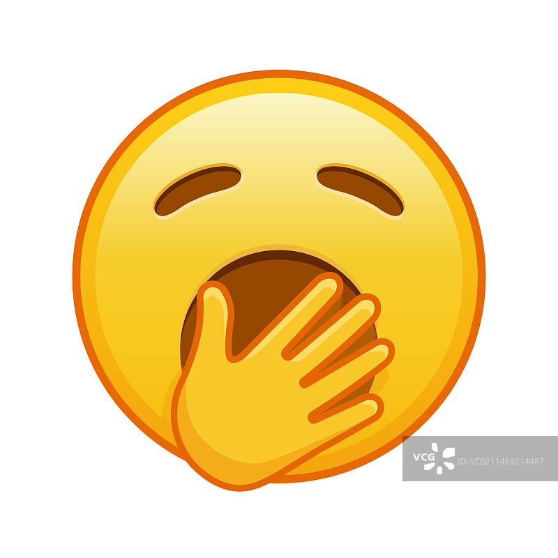 黄色哈欠表情符号大图图片素材