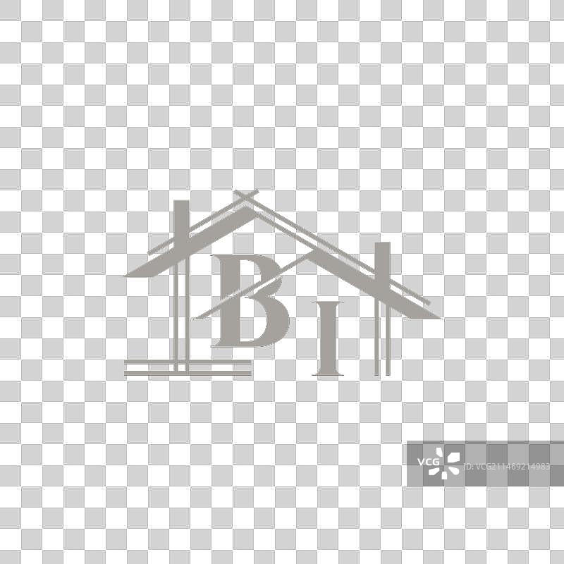 带有房屋的BI标志图片素材