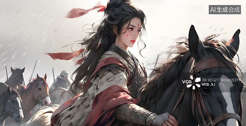 【AI数字艺术】古代美女将军图片素材