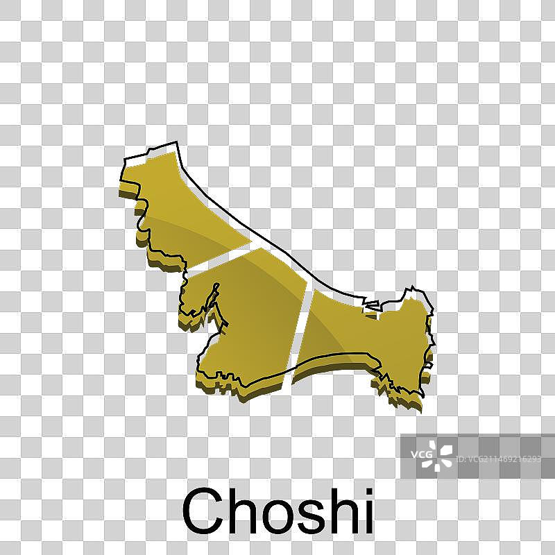 銚子市地图设计高清详细地图图片素材