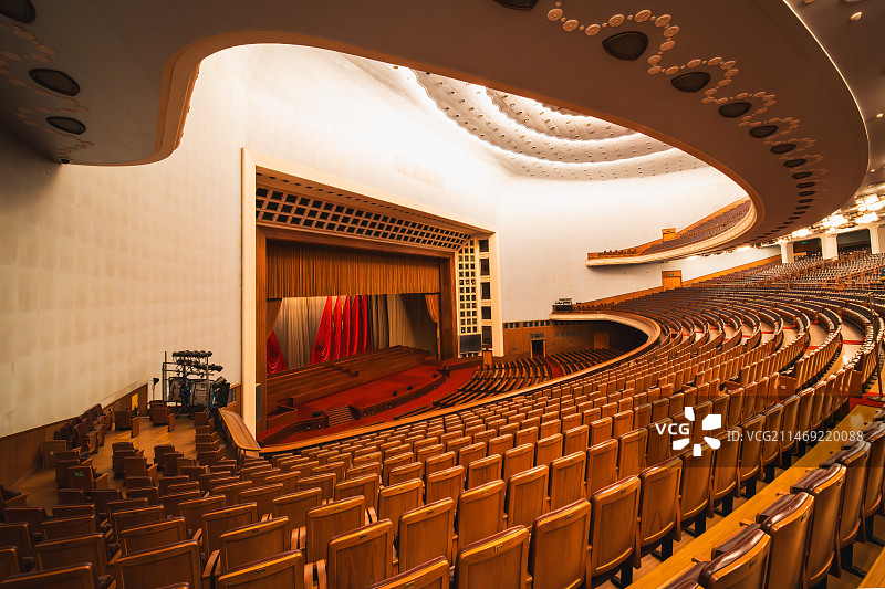 大会堂大剧院建筑豪华装修舞台和座椅图片素材