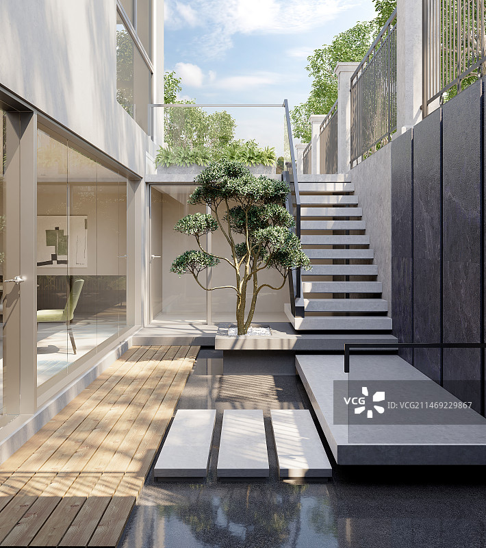 庭院景观，中式景观，门头图片素材