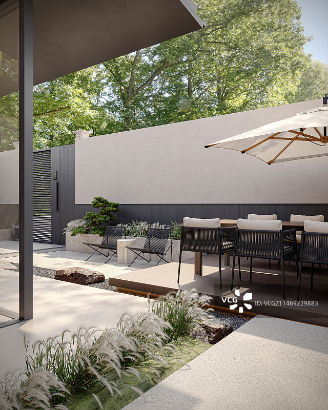 庭院景观，中式景观，门头图片素材