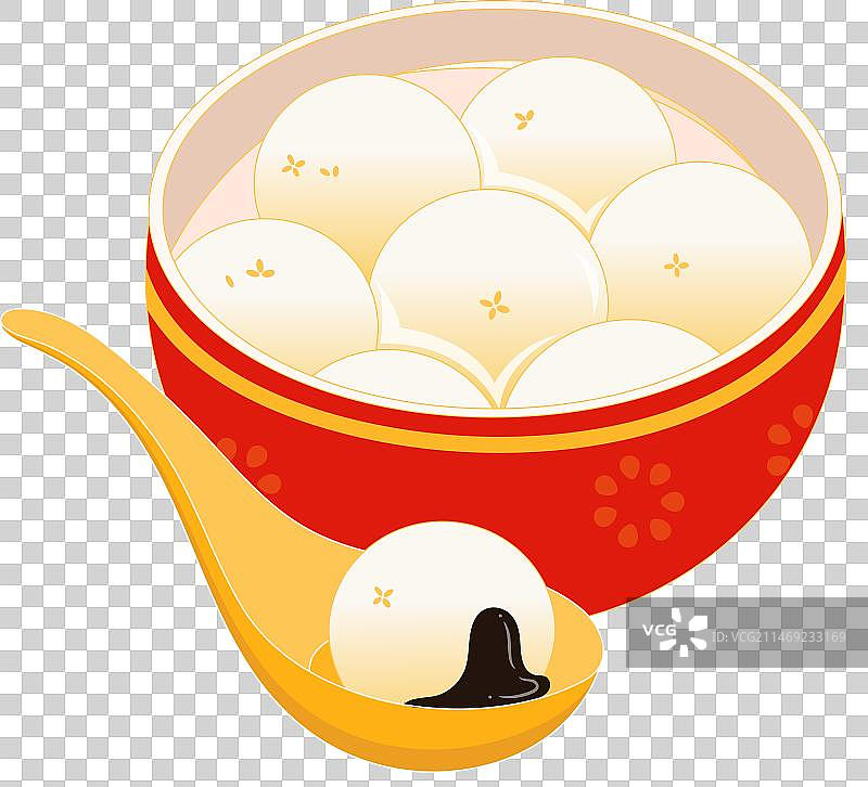 一碗汤圆矢量元素图片素材