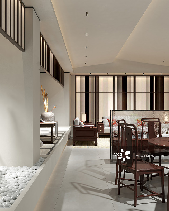 中式客餐厅中式展厅中式家具图片素材