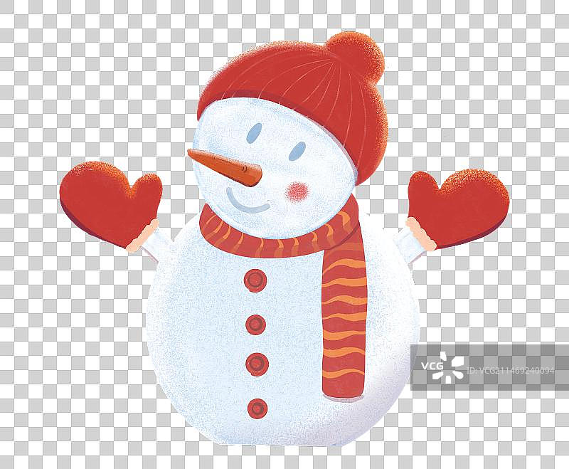 冬季雪人肌理插画免扣元素图片素材