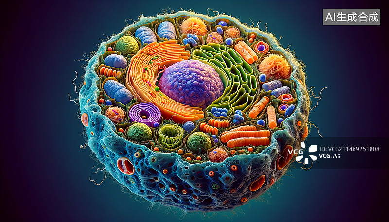 【AI数字艺术】生命科学，细胞，微观世界图片素材