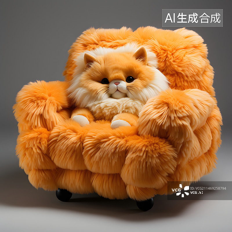 【AI数字艺术】毛茸茸的沙发图片素材