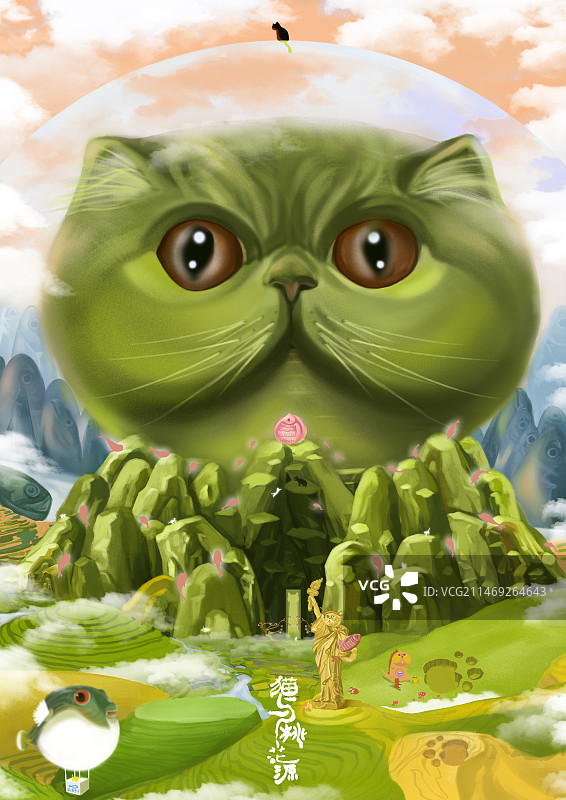 猫咪插画图片素材