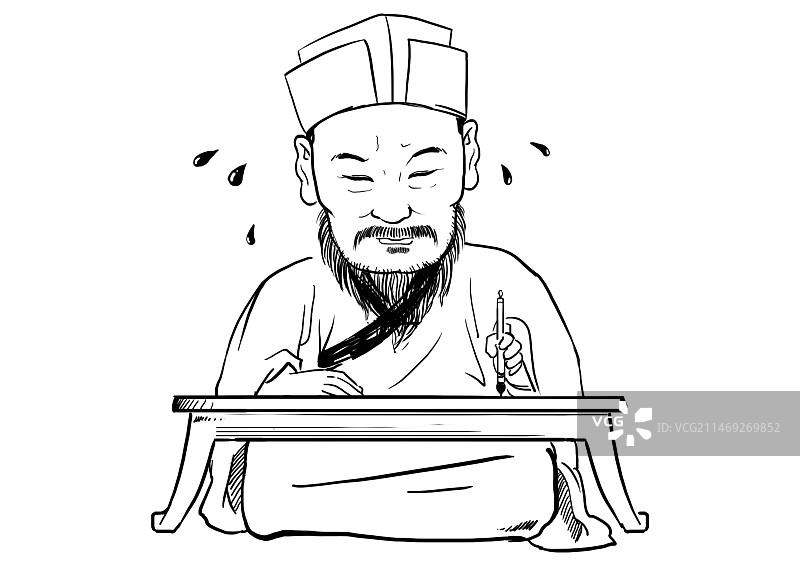 古代白描汉服人物图片素材