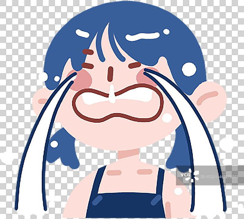 可爱女孩表情 大哭图片素材