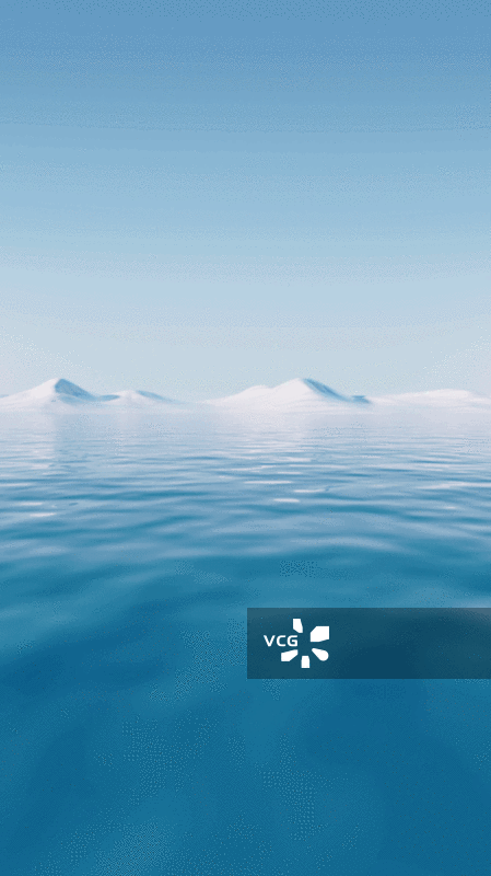 户外水面与地形3D渲染图片素材