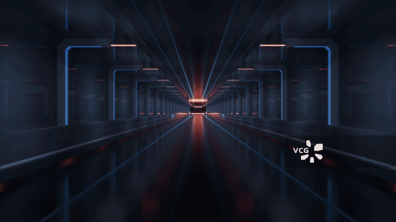 黑暗未来感隧道3D渲染图片素材