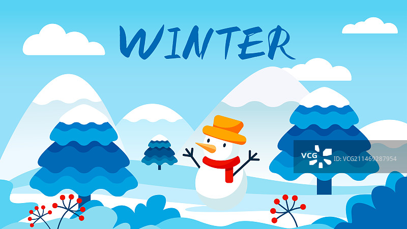 冬季寒冷互联网电商新媒体冬至大雪小雪插画图片素材