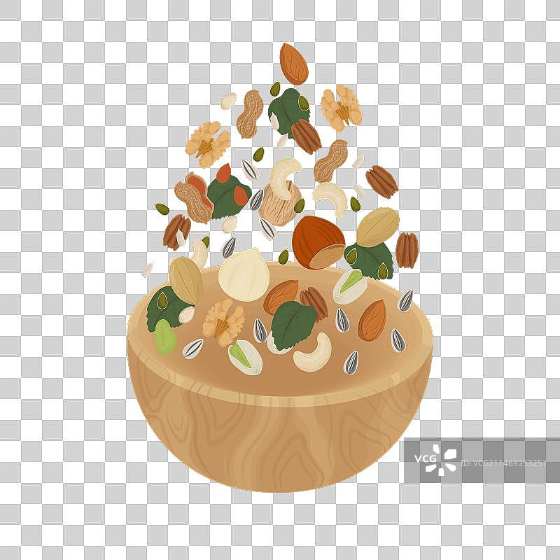 悬浮的干果和种子图片素材